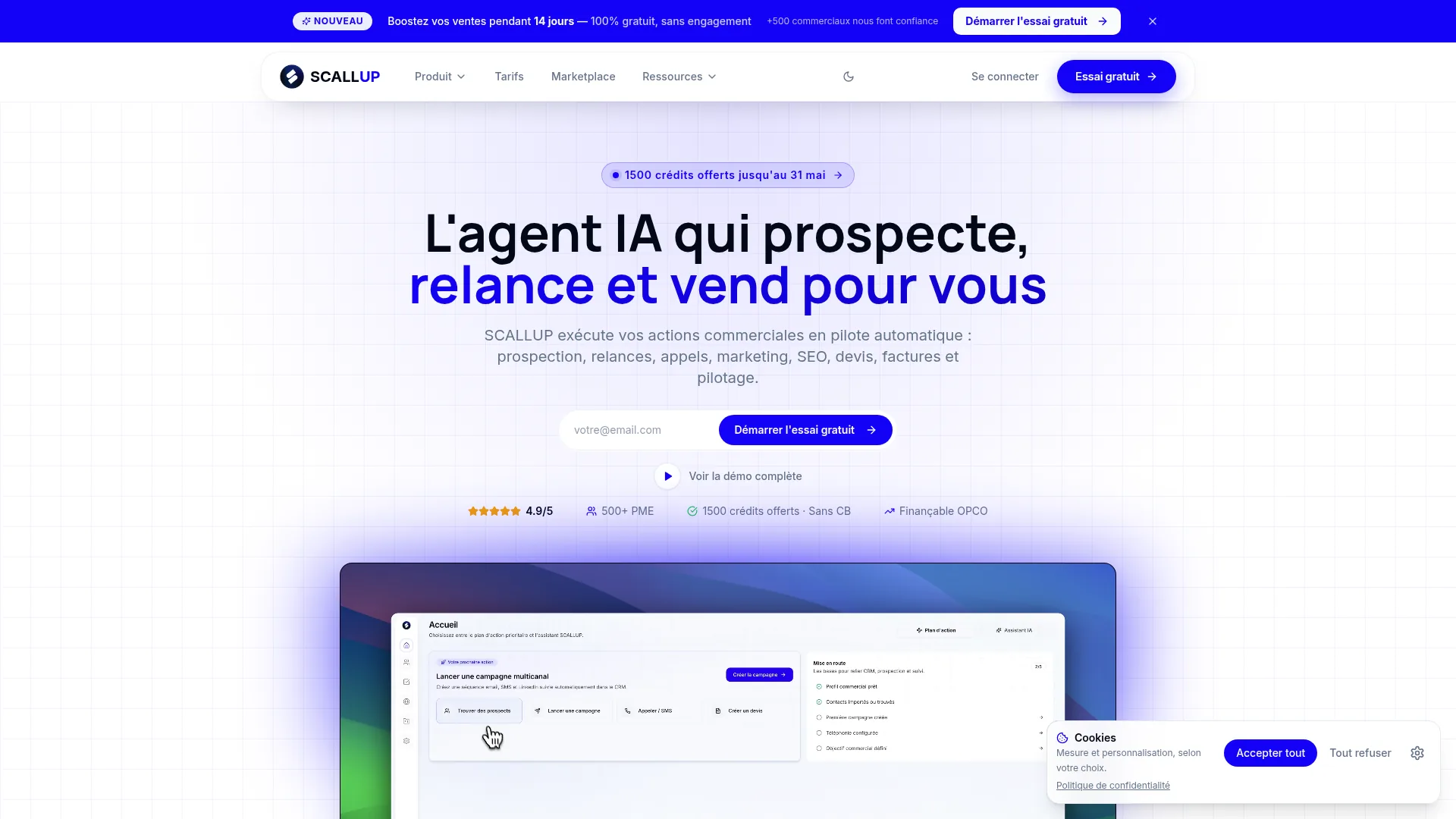 SCALLUP — El agente IA que prospecta, hace seguimiento y vende.
